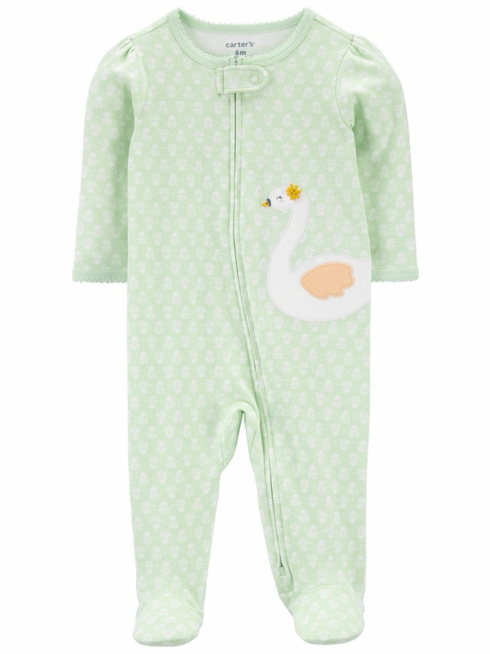 10/$15 NWT Carter's Swan 2-Way Zip Cotton Sleep & Play Onesie - Baby Girl